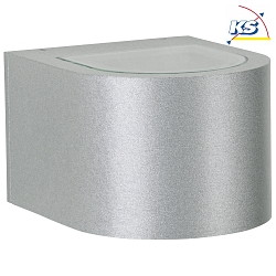 LED Outdoor Wall spot Type No. 2340 - 2-sided, wide/wide, round, IP44, 230V AC/DC, 2x 3W 3000K 330lm, glass, silver