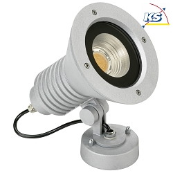 LED Outdoor Wall spot Type No. 2381, IP54, 29W 3000K 4480lm 30, rotatable, swiveling, dimmable, cast alu, silver matt