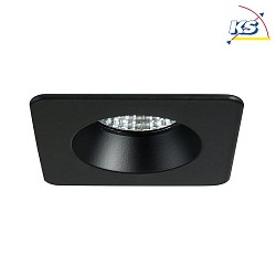 Recessed outdoor LED downlight, IP54, cover square, 8.2 x 8.2cm, Plug&Play 350mA, 6W 2700K 540lm 38, black