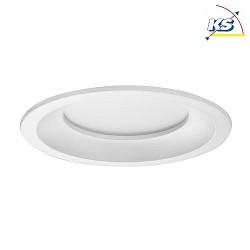 Recessed LED downlight BOWL, IP20, round,  17.5cm, 500mA, 20W 3000K 1640lm 100, white / diffuse