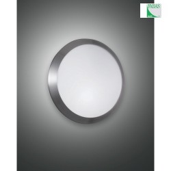 Fabas Luce BOREA Loftlampe, IP44, E27, glas hvid, nikkel satin