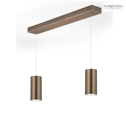 pendant luminaire HELLI-2 2 flames, adjustable, controllable with gestures, with lens optics IP20, bronze