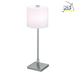 Knapstein LED Bordlampe 586, glas opal matt hvid, nikkel matt/chrom