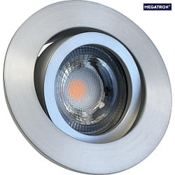 recessed luminaire DECOCLIC KOIN DTW round, swivelling, Dim-To-Warm, set of 1 IP20, stainless steel brushed dimmable 7