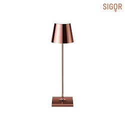 battery table lamp NUINDIE USB-C round IP54, copper dimmable
