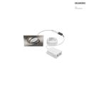 recessed luminaire ABACO SQUARE swivelling, DALI controllable IP44, nickel matt dimmable 8W 1010lm 3000K 36 36 CRI 82